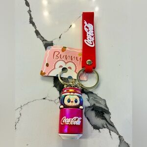 Coca-Cola Red and Keychain with Labubu